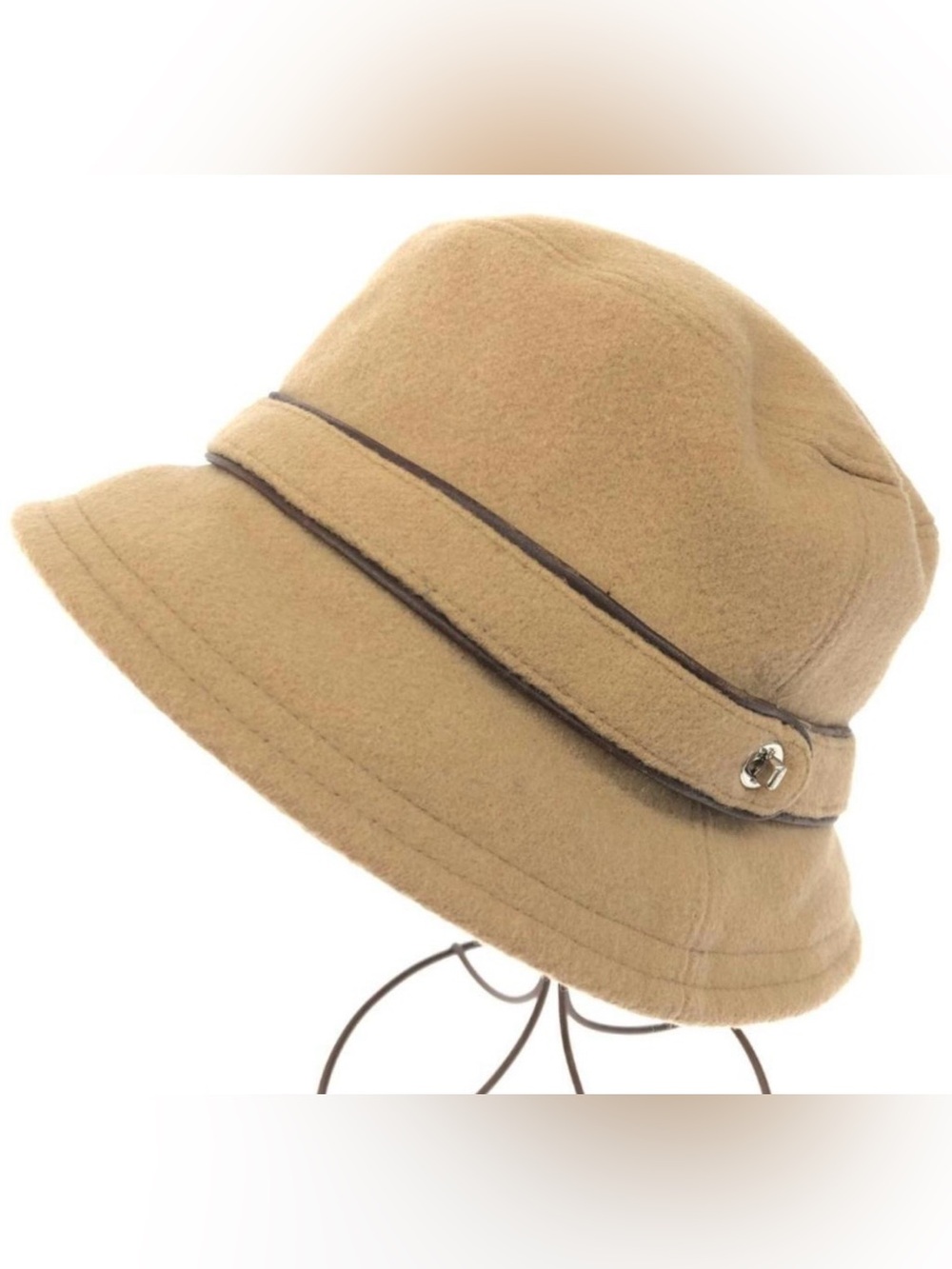 Coach Wool Bucket Hat in Camel with Decorative Turn Lock Band - Picture 3 of 9